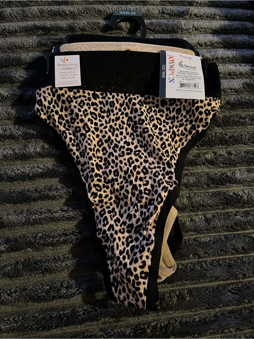 Joyspun Leopard Print Thong Panty in Beige and Black